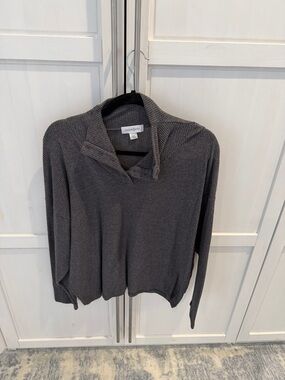 Treasure & Bond Charcoal Gray Ribbed Cowl Neck Sweater